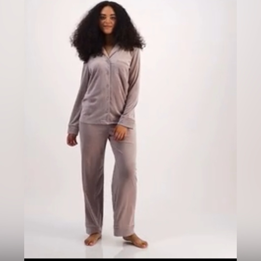 INC international concept plus size velour notch collar pajama set size 2XL
